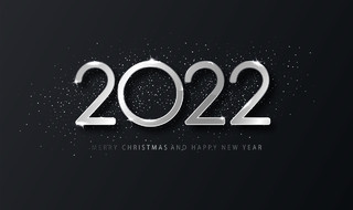 2022新年黑色数字艺术字背景